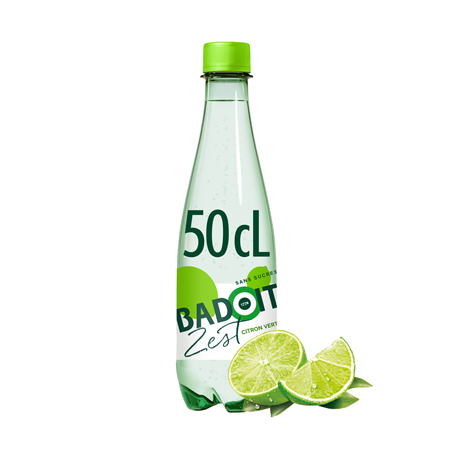 Eau gazeuse Badoit citron vert - Bouteille de 0.5 litre