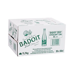 Eau gazeuse Badoit citron vert - Carton de 30 * 0.5 litre