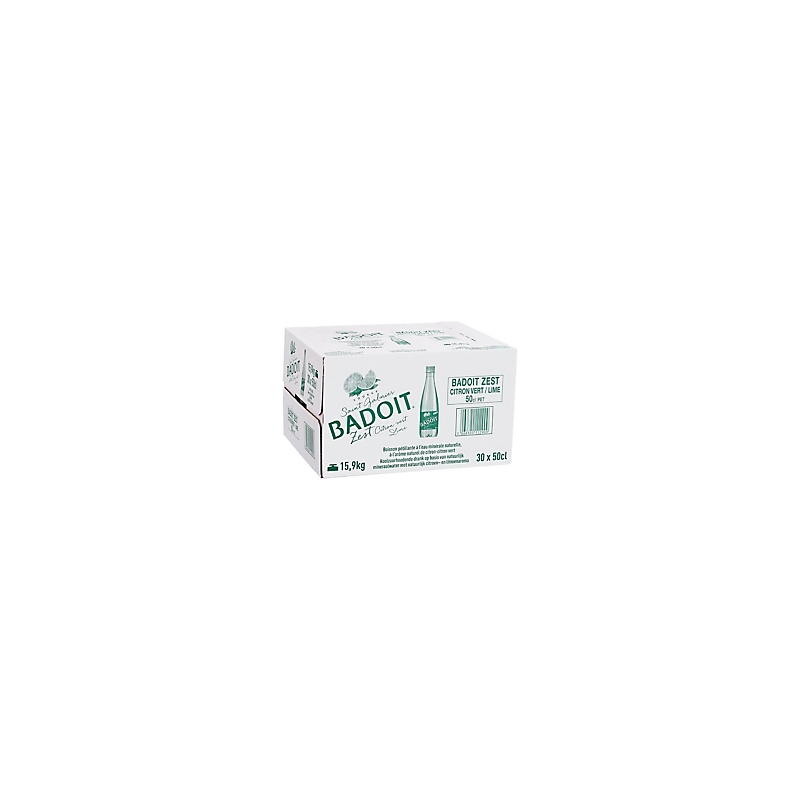 Eau gazeuse Badoit citron vert - Carton de 30 * 0.5 litre