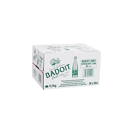 Eau gazeuse Badoit citron vert - Carton de 30 * 0.5 litre